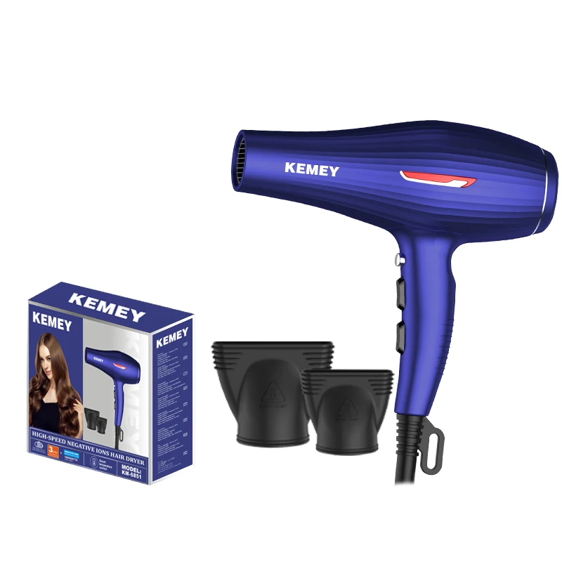 KEMEI Salon professionnel sèche-cheveux professionnel Km-6851 1600w moteur à courant alternatif haute puissance sèche-cheveux puissant supporte l'air froid et chaud