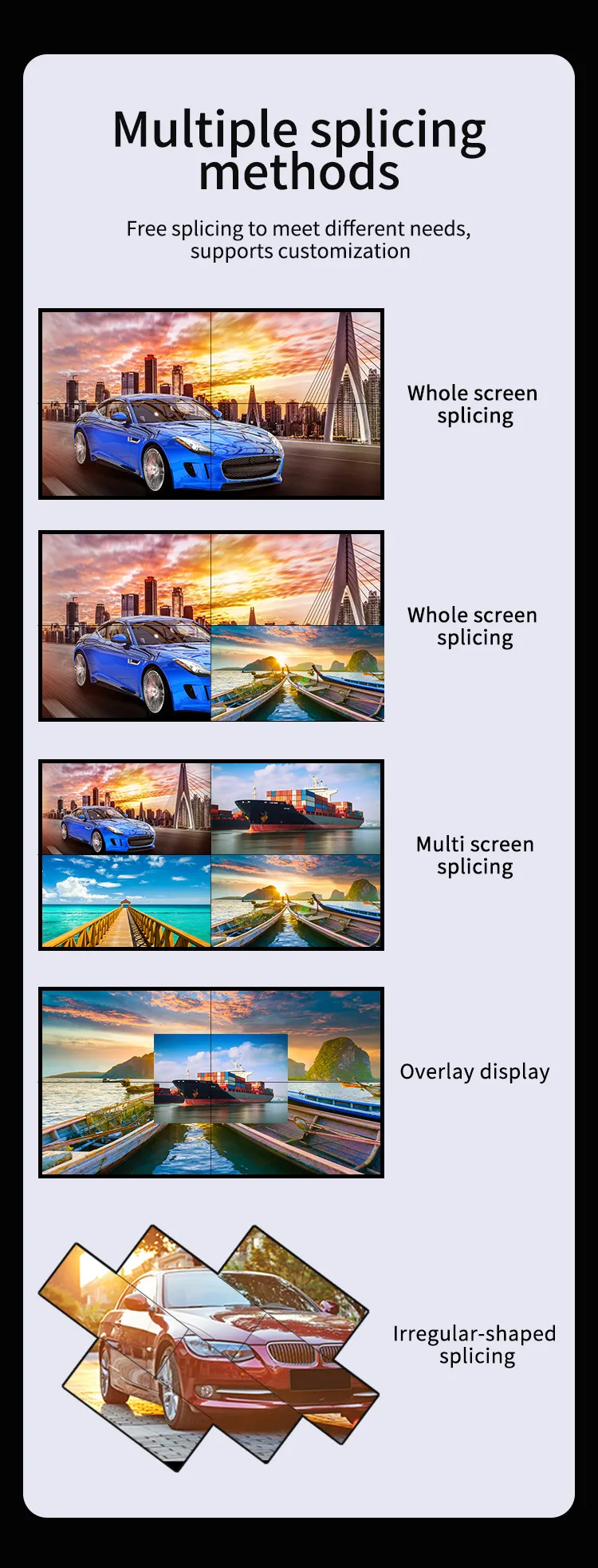BOE 55/46/65 Inch Ultra Narrow Bezel 3x4/4x4 Splicing LCD Video Wall ...