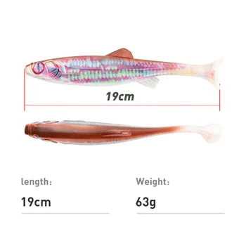 CHEERY 19cm/63g Predator Soft Fishing Lure Swimbait Paddle Tail Cannibal Artificial Bait Big Eye Jig Head Bass Sea Wobbler – Soft Lure – view 3