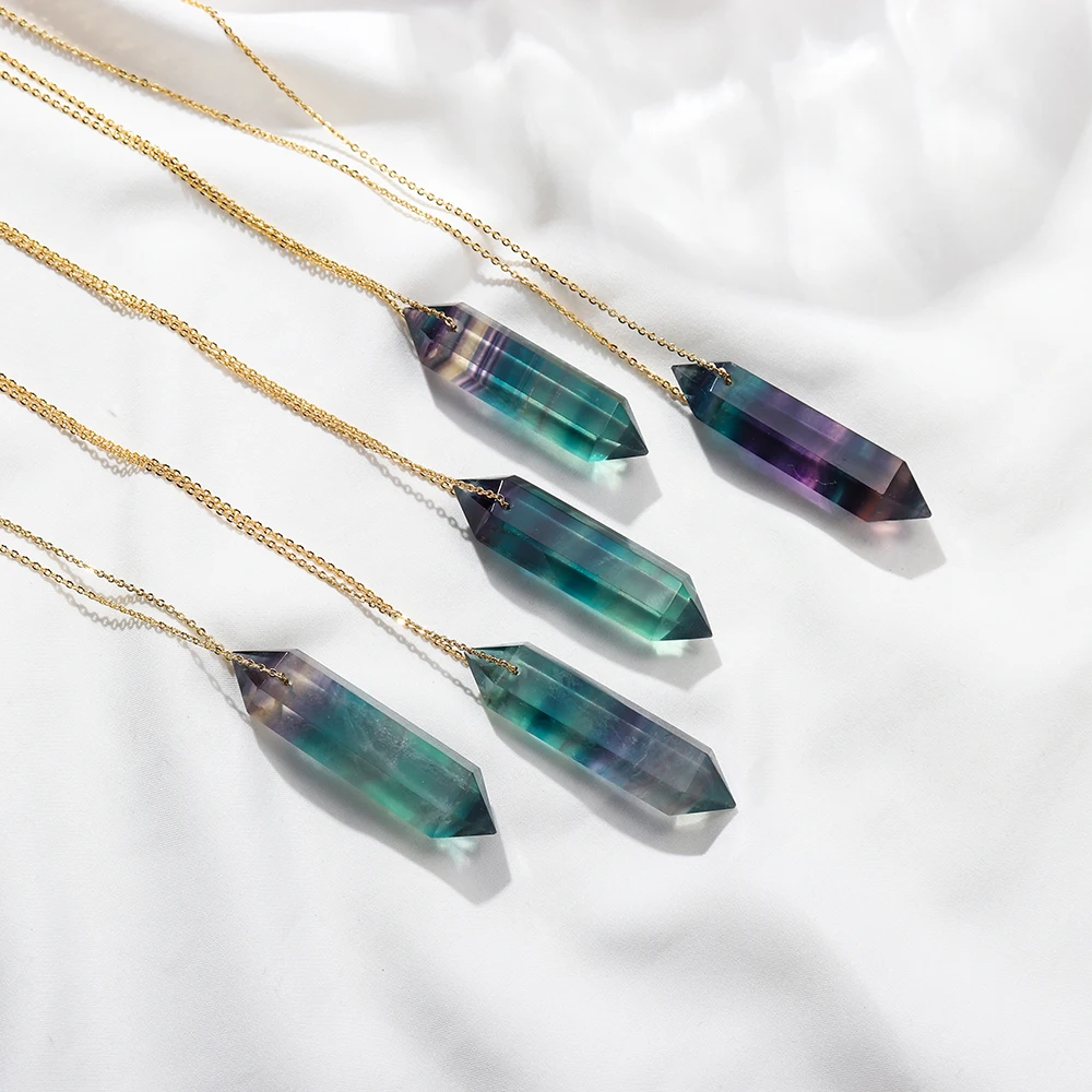 Polished 2 Colors Of Fluorite Obelisk | Oceanic Linkways Inc. In NJ - Foto 9