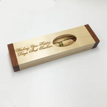 ECO Friendly Wood Gift Pen Set Customized Engraving Logo Maple Rosewood Ball Pen with Wood Pen Case