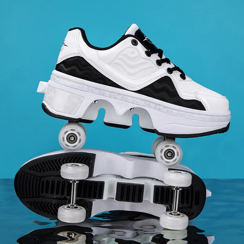 Skate Roller Shoes with Retractable Wheels Kids' Sport Walking