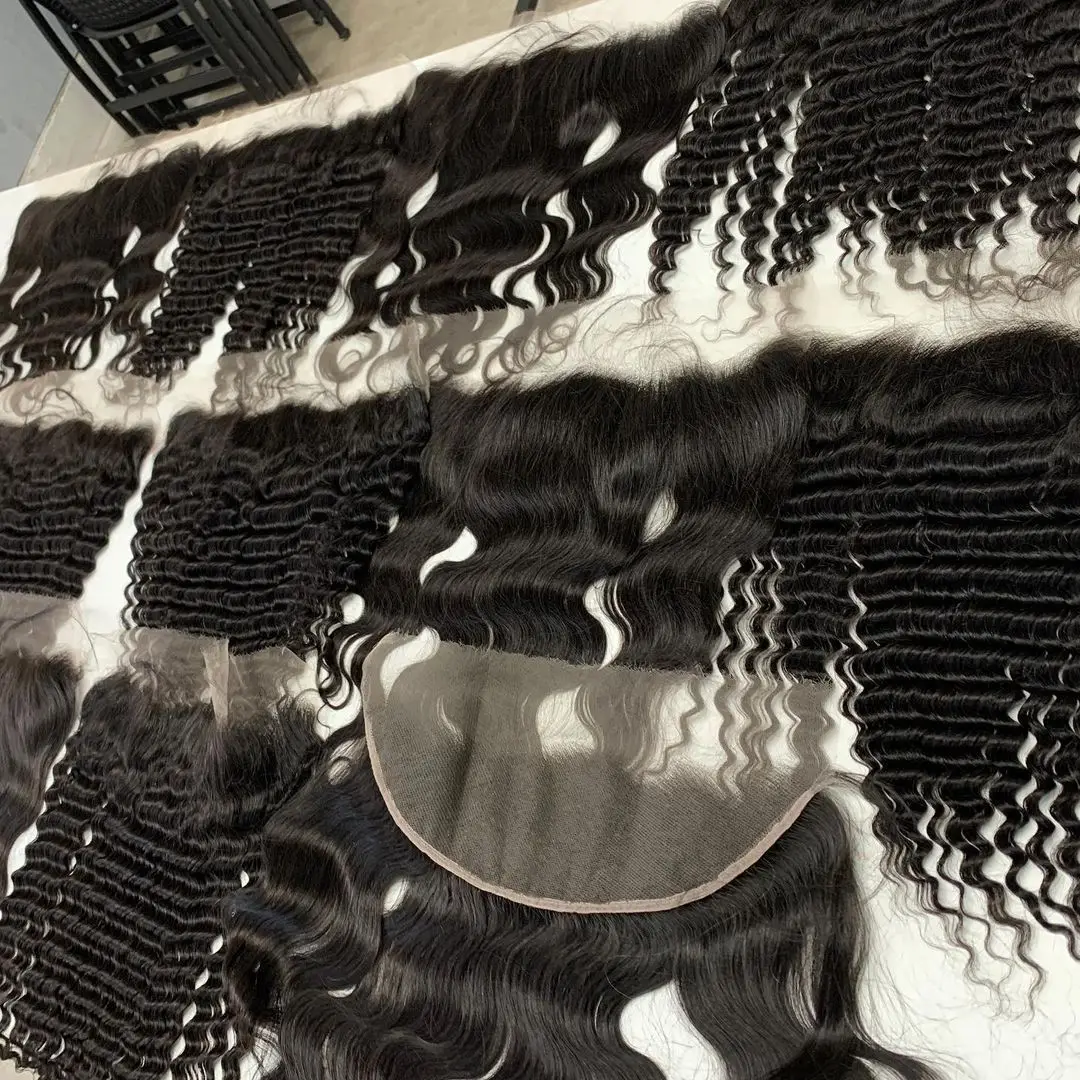 Wholesale HD Swiss Lace Closure 4x4  Hd Brazilian Hair Closure 13x4 Brazilian Human Hair Transparent Lace Frontal Body Wave