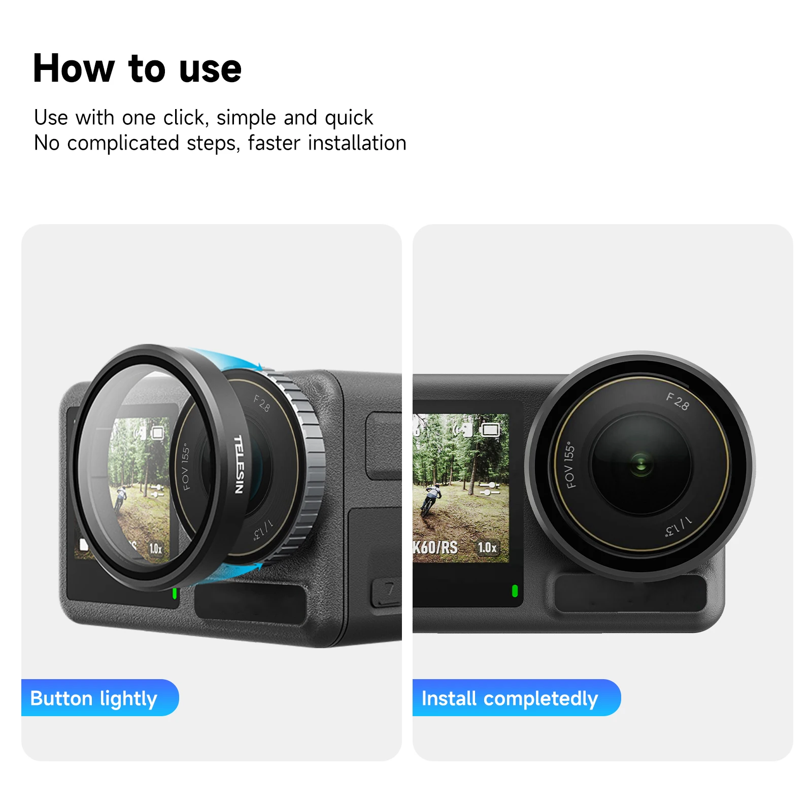 Telesin Camera Filters for DJI Osmo Action 3/4 CPL ND8 ND16 ND32