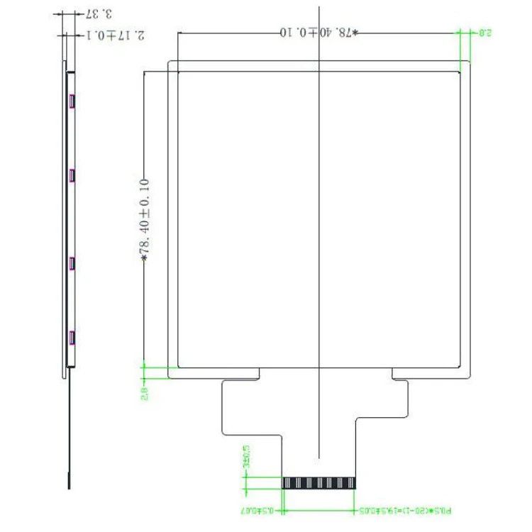 4 Inch Square LCD Display - 320x320 Pixels with Touch