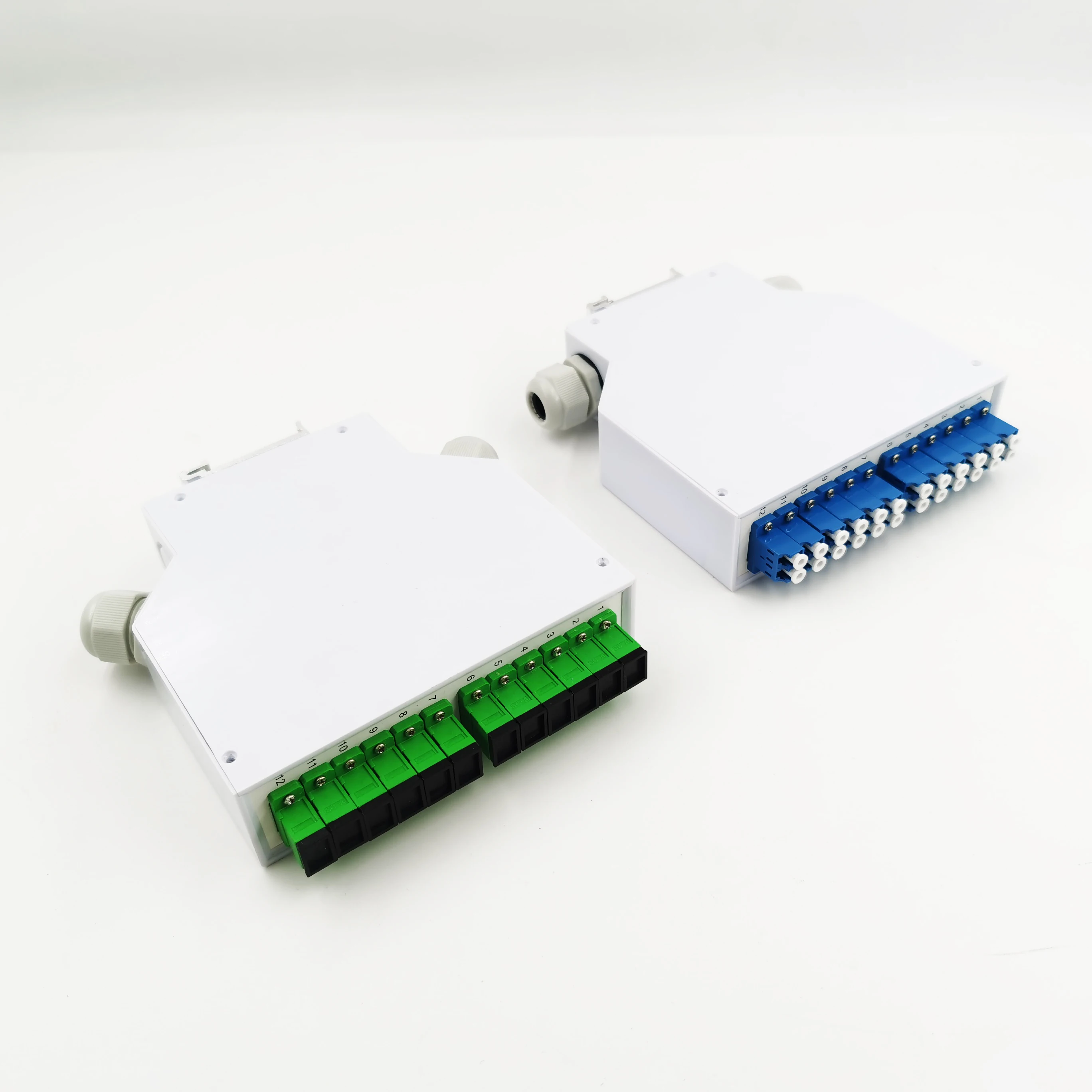 Din Rail Mount Terminal Box Ftth 12 Core 8core 6core Sc Lc Mounted Terminal Box Optical Mounted