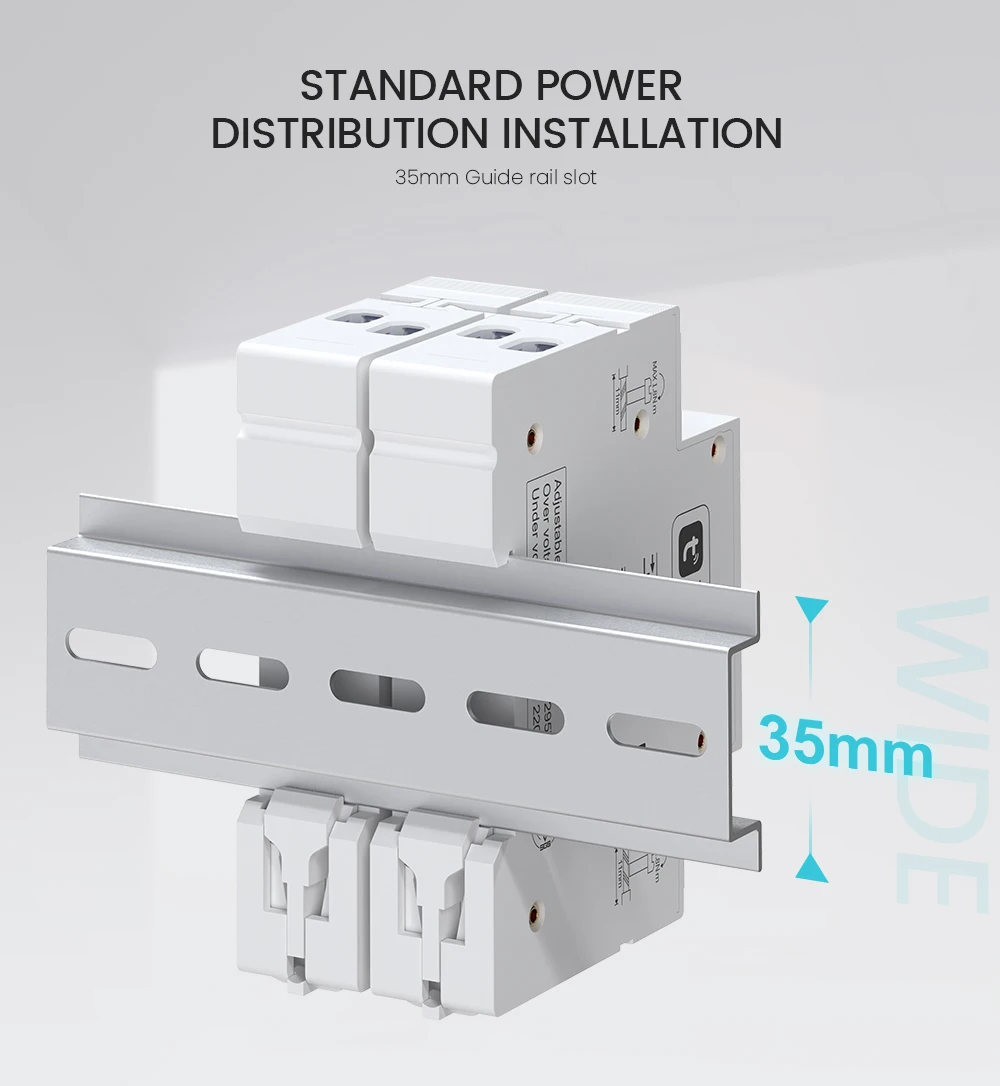 WIFI Intelligente 2P mini-stroomonderbreker met energiebewaking, bestuurd door Tuya/Smart life APP DIY TONGOU (2P 1-63A verstelbaar