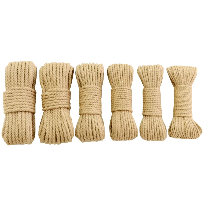 Factory Direct Supply 6-60 mm Natural Jute Rope Twine Twisted Manila Rope Hemp Rope for Craft Decorative Landscape