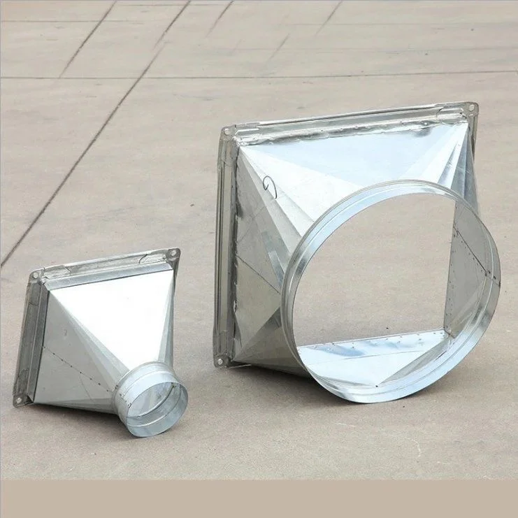 Air Ducting Square to Round Fittings Transition for HVAC System