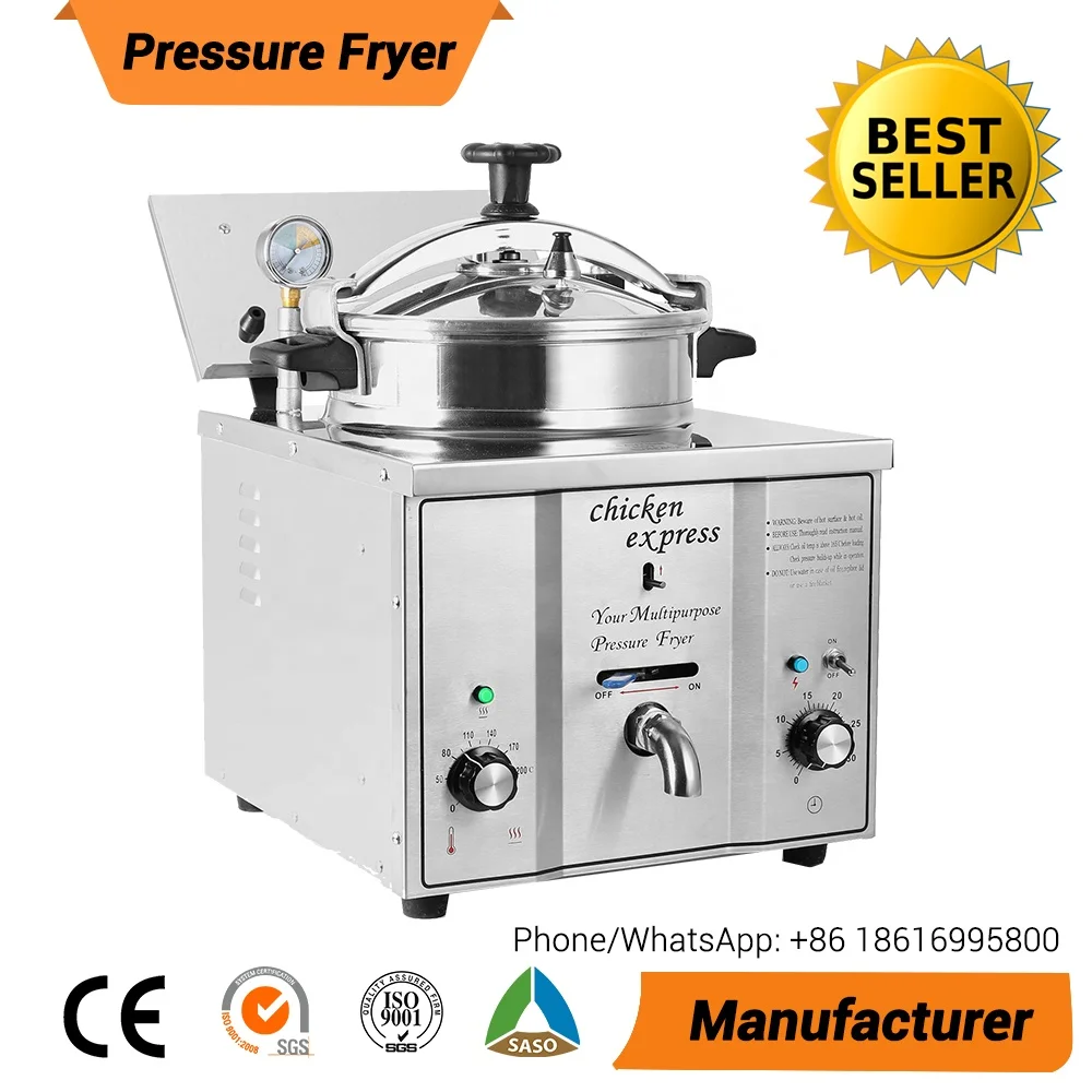 16L High Pressure Fried Chicken Machine 110V Chicken Pressure Food Oven  Fryer