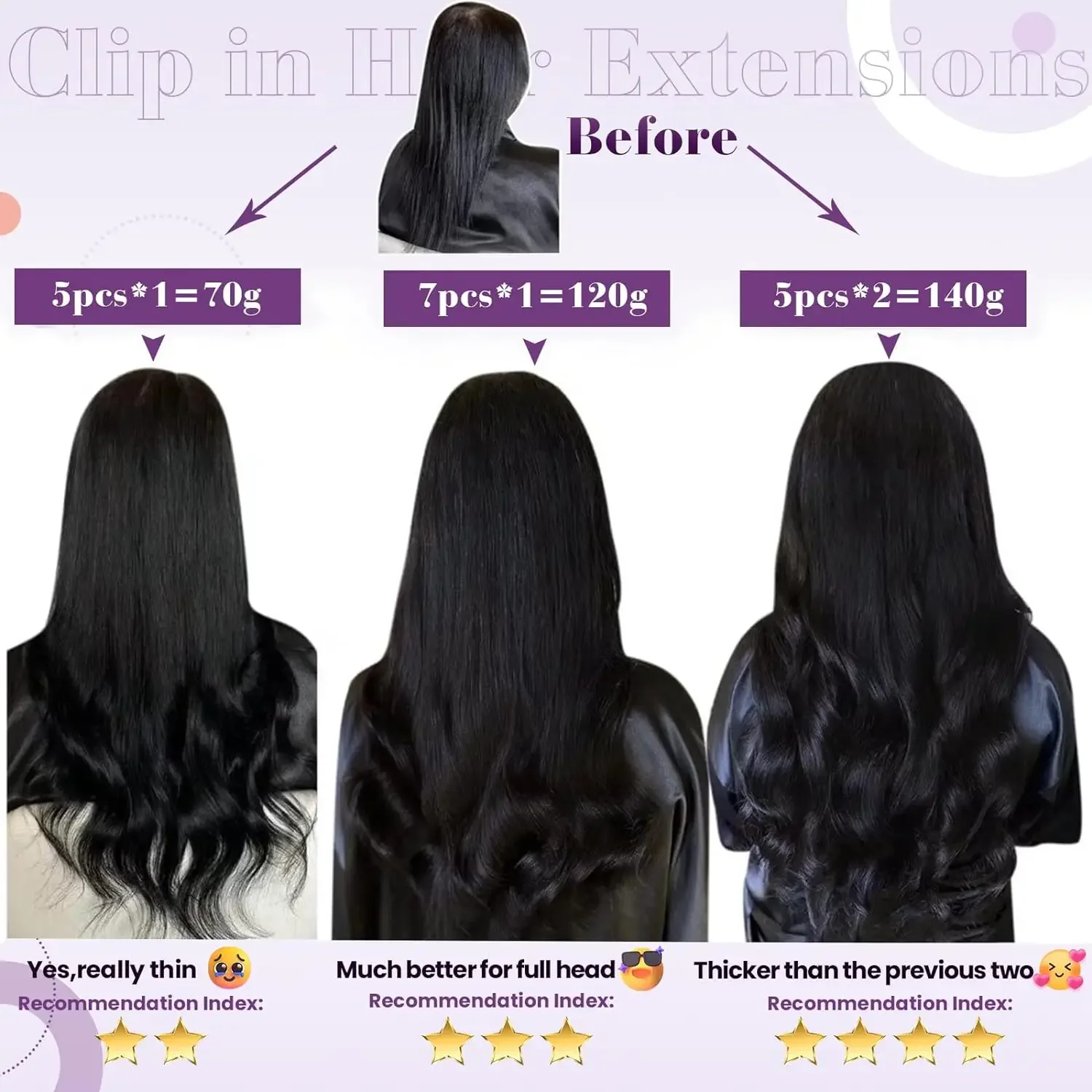 LaaVoo Echthaar-Clip-in-Extensions, 7-teilig, echtes Remy-Haar, zum Anklipsen, schwarzes Haar, glatt, natürliches Blond_voghion.com