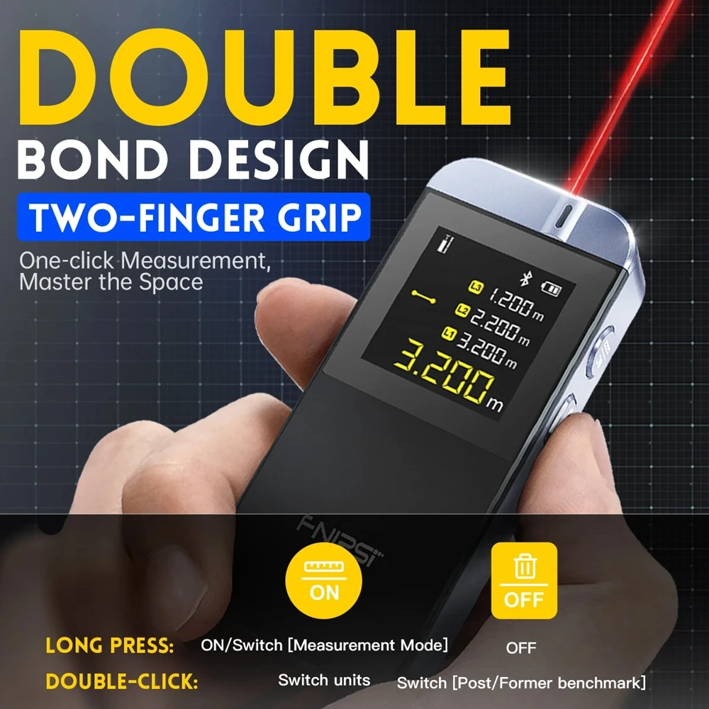 Fnirsi Ir40 Smart Laser Rangefinder Digital Distance Meter Metro Laser Digital Accurate App to Draw 40m Laser Tape Measure