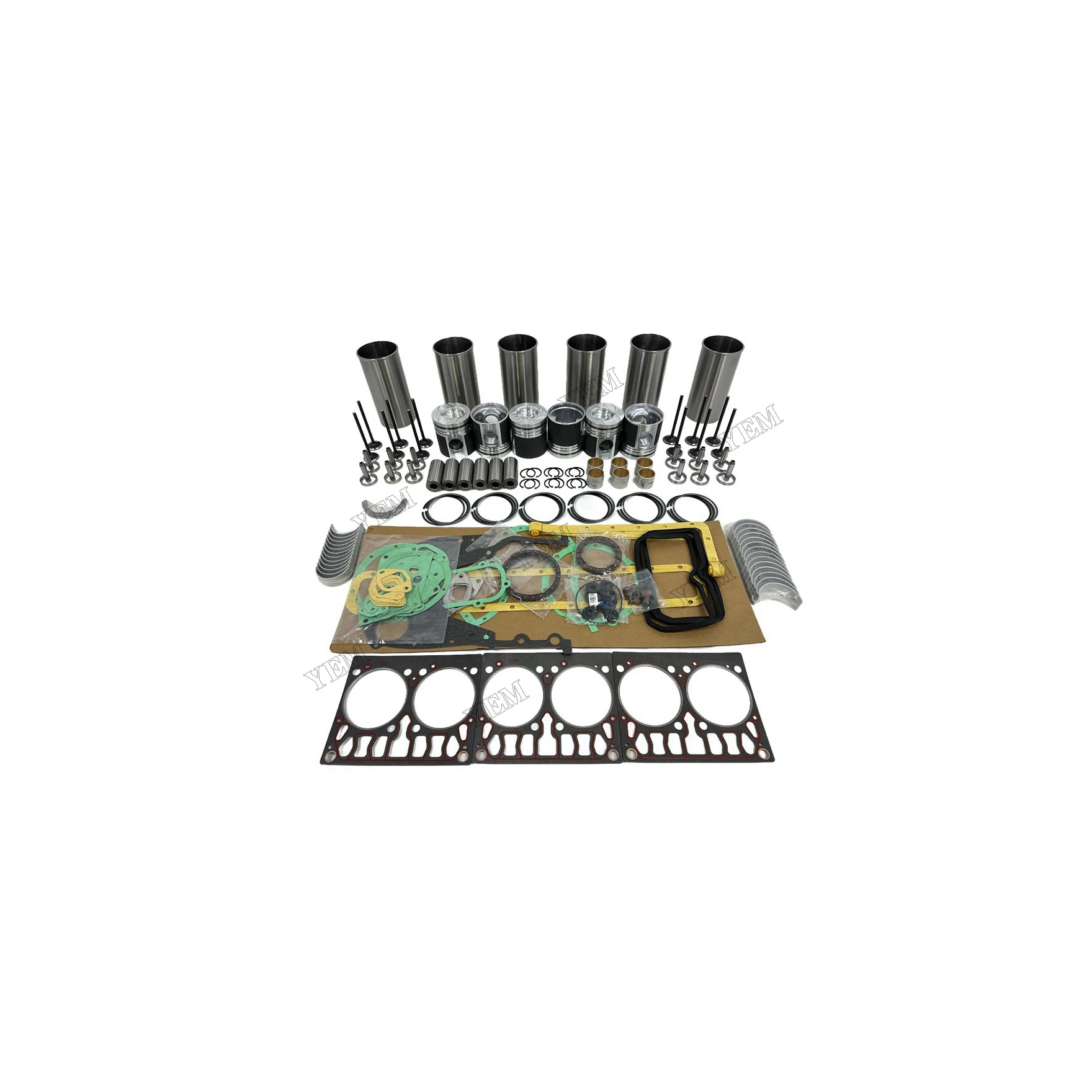 For Doosan for Develon D1146 Rebuild Overhaul Kit With Valves Engine Bearings Liner Piston Rings Full Gasket Kits