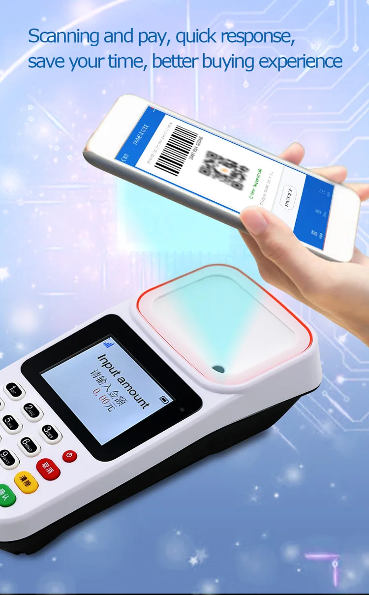 Mini RTOS POS Machine with QR Payment and Keypad