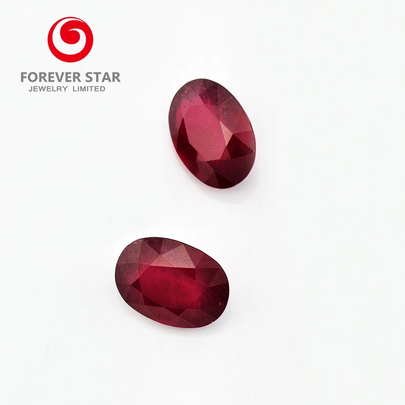 Ruby Glassfilled Gemtones Oval 10*8mm Medium Red Color Price Per Piece