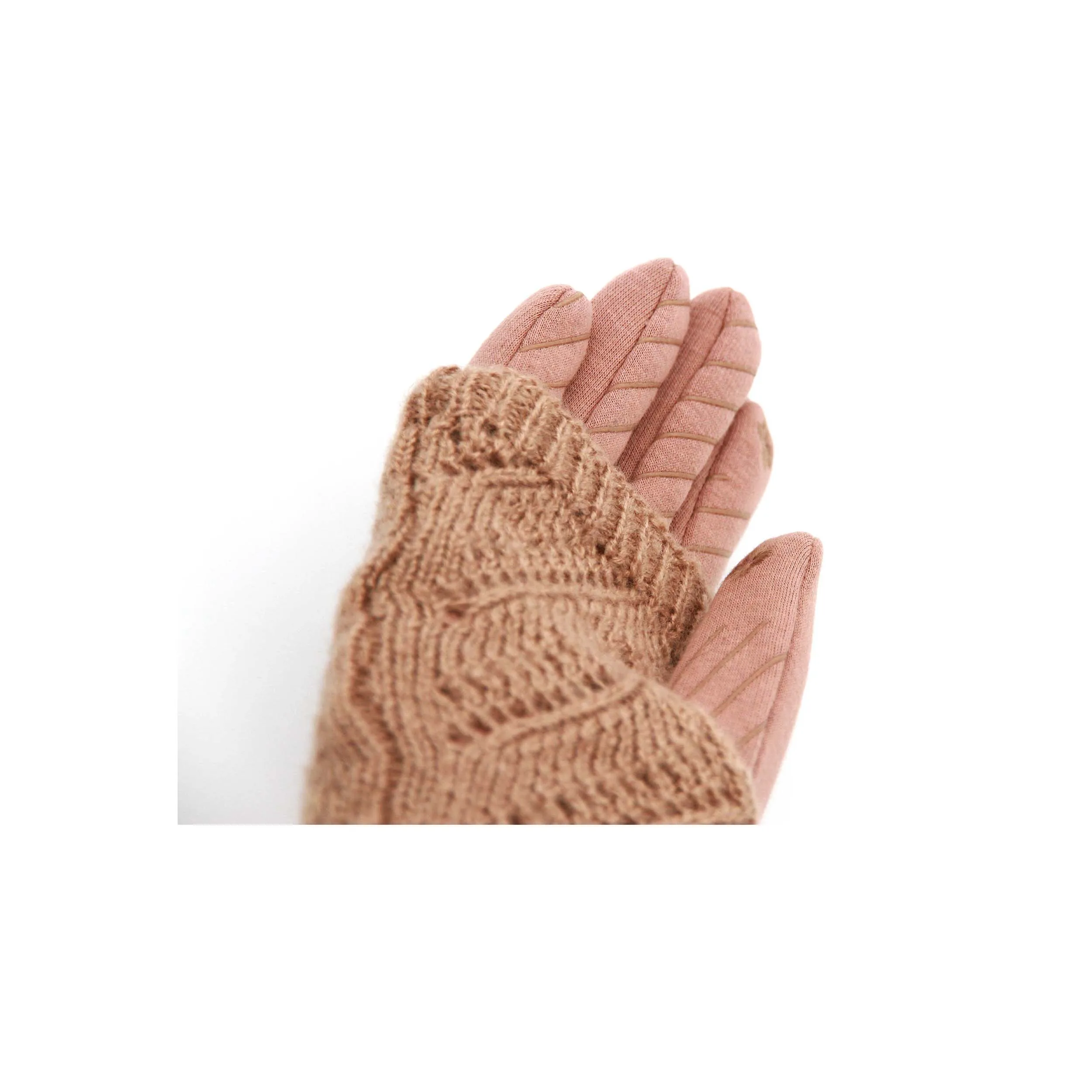 Women Fashion Knitted Arm Sleeve Fingerless Winter Gloves Soft Warm Mitten Glove 