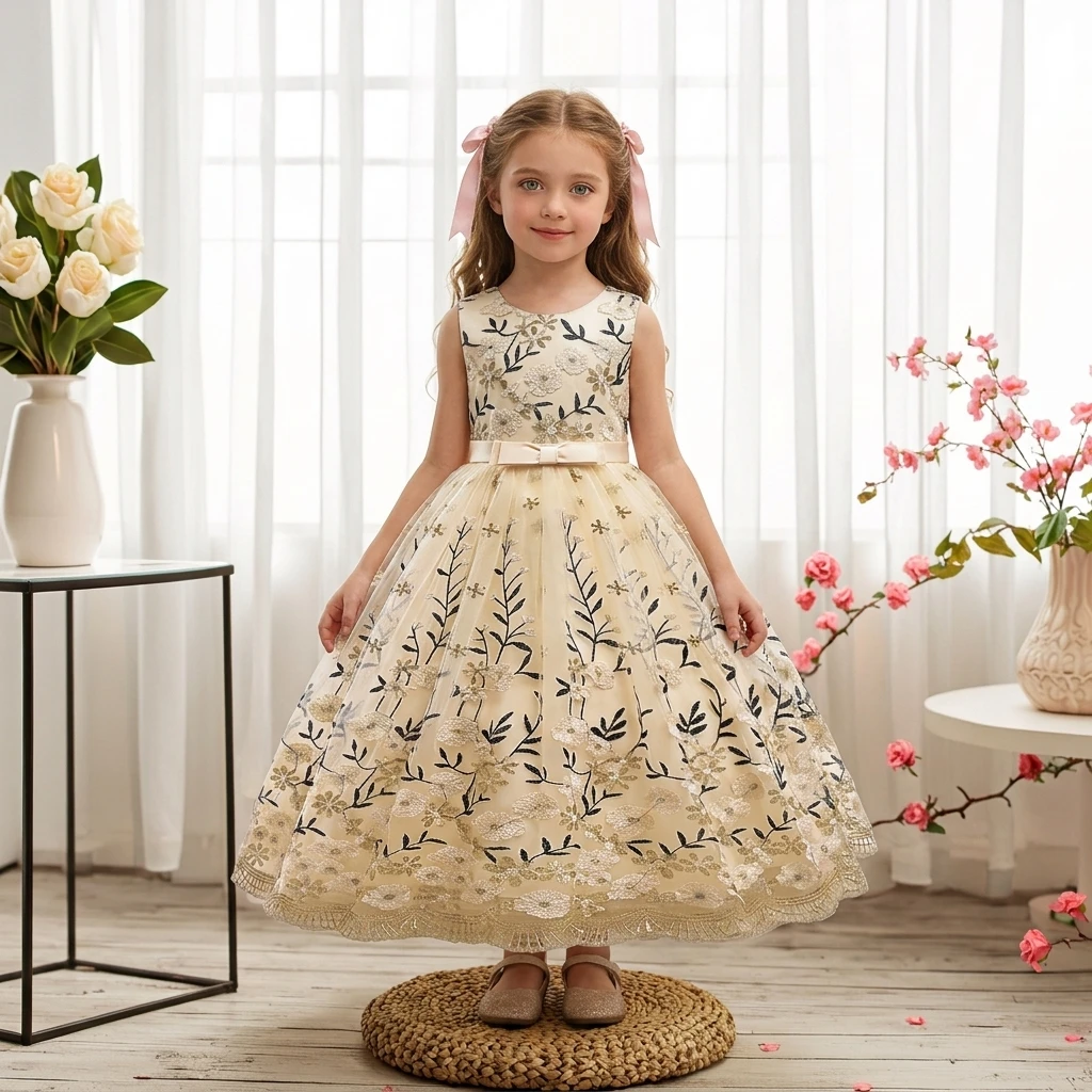 gold dress for 12 year old Holly gold girl dress main image 0