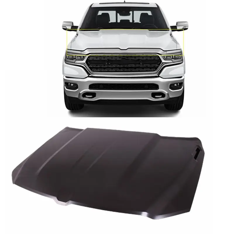 Auto car front body kit parts aluminum steel engine hood panel for DODGE ram 1500 2019-2022