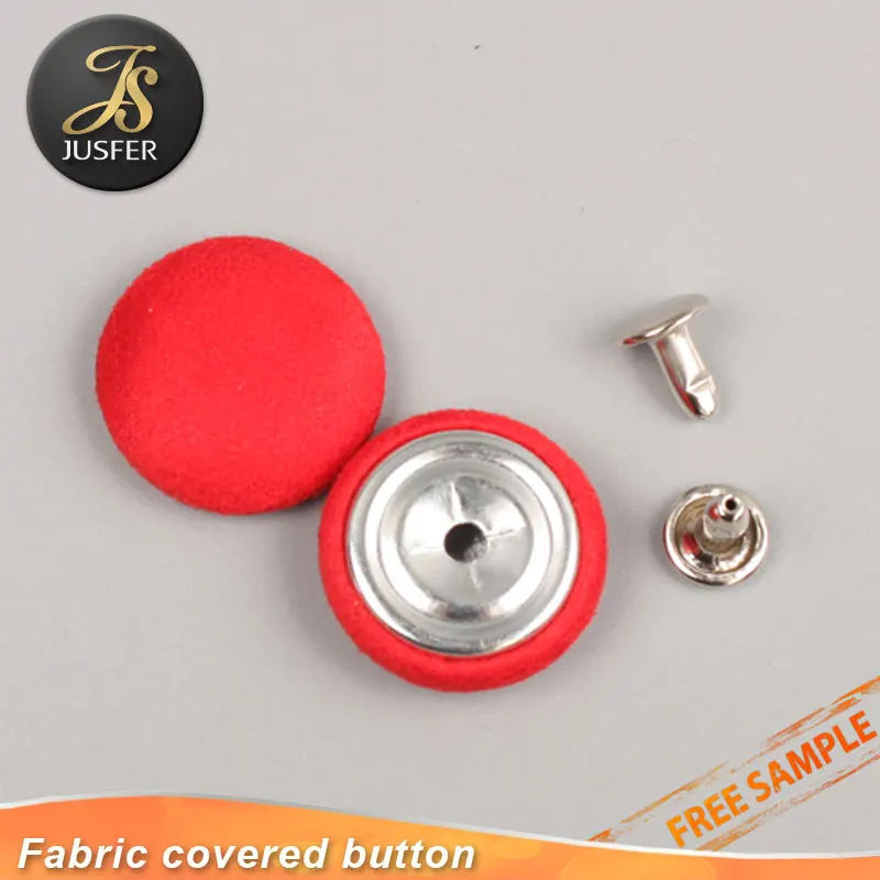 Metal dome fabric wrapped button with studs for bag