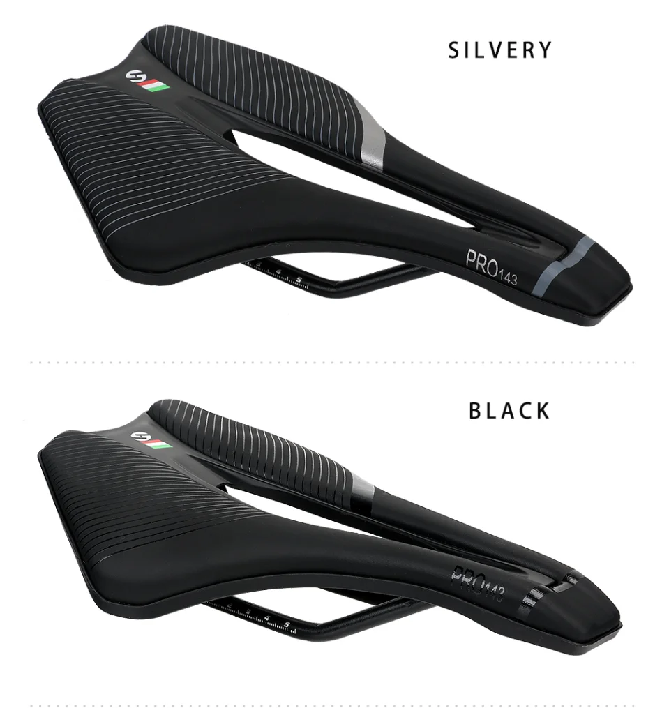 Sella mtb per bici da corsa to)argento nero confortevole cuscino