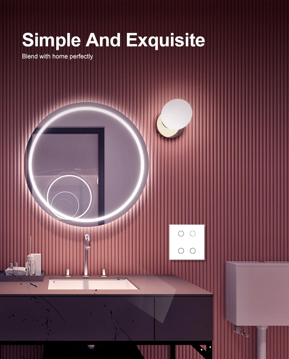 Livolo Uk Standard 1gang 1way Touch Panel Switch,Wall Electrical Light