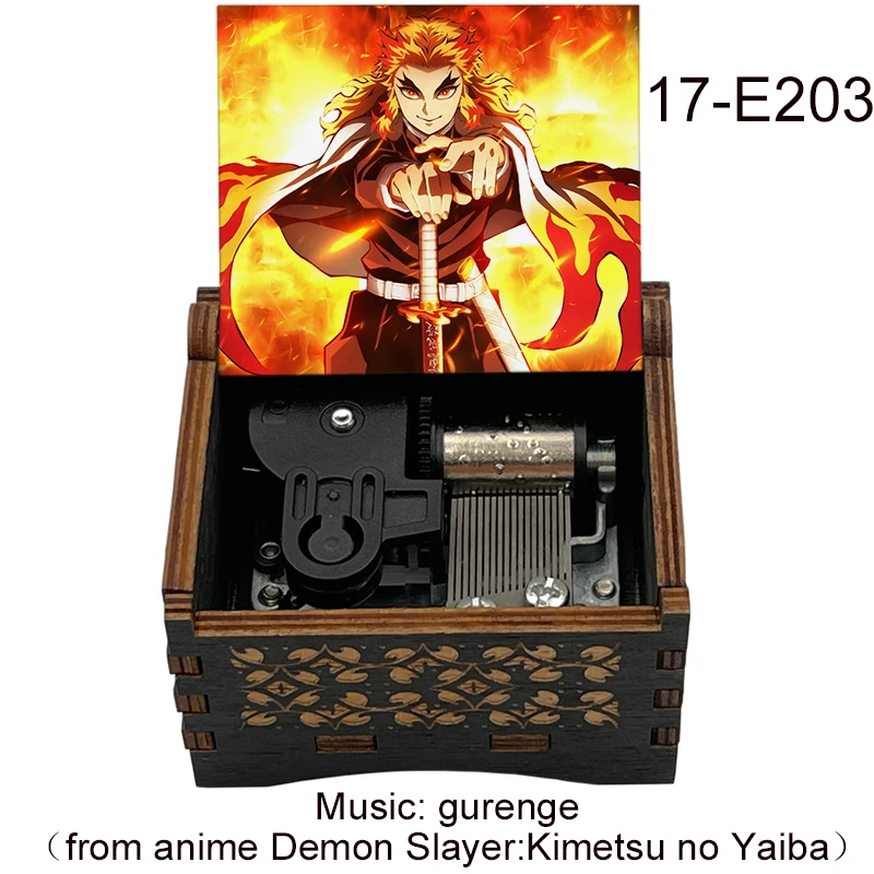 アニメテーマ木製オルゴールデーモンスレイヤー、ブラックメカニカル