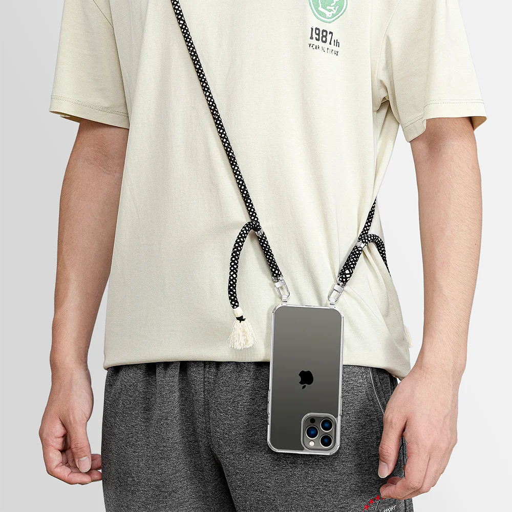 Custom Universal Phone Charm Lanyard Necklace Crossbody Cord Lasso Tether  Cotton Rope Strap Cell Mobile Phone Accessories