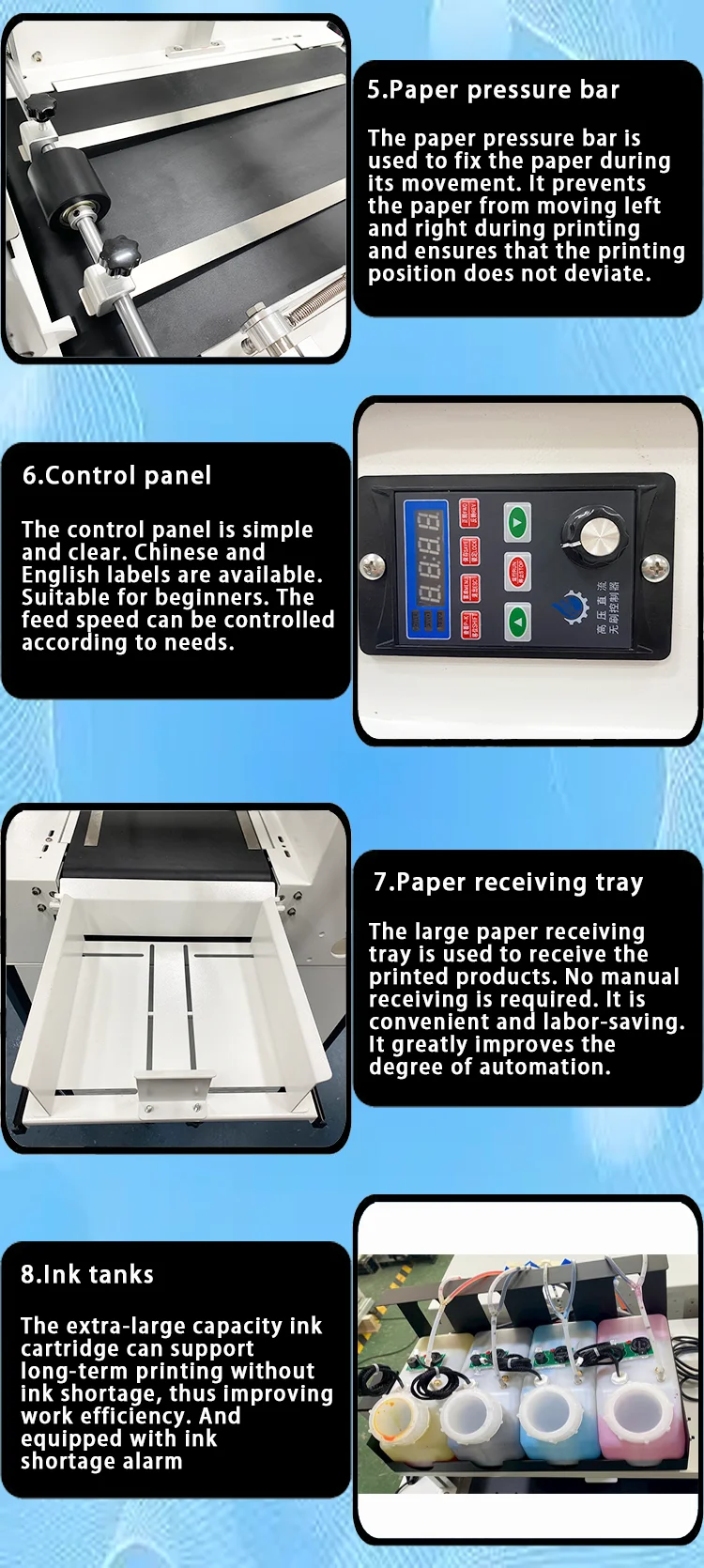 Lansong Auto Feeder Corrugated Paper Boxes Printing Paper Bags Inkjet Single Pass Cardboard Printer with h P Head and Computer manufacture