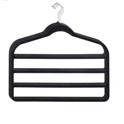 ANQI PACK of 5  4 Layer Factory Good Quality Cheap Sturdy Pants Hanger Velvet Trousers Hanger Pants Hangers