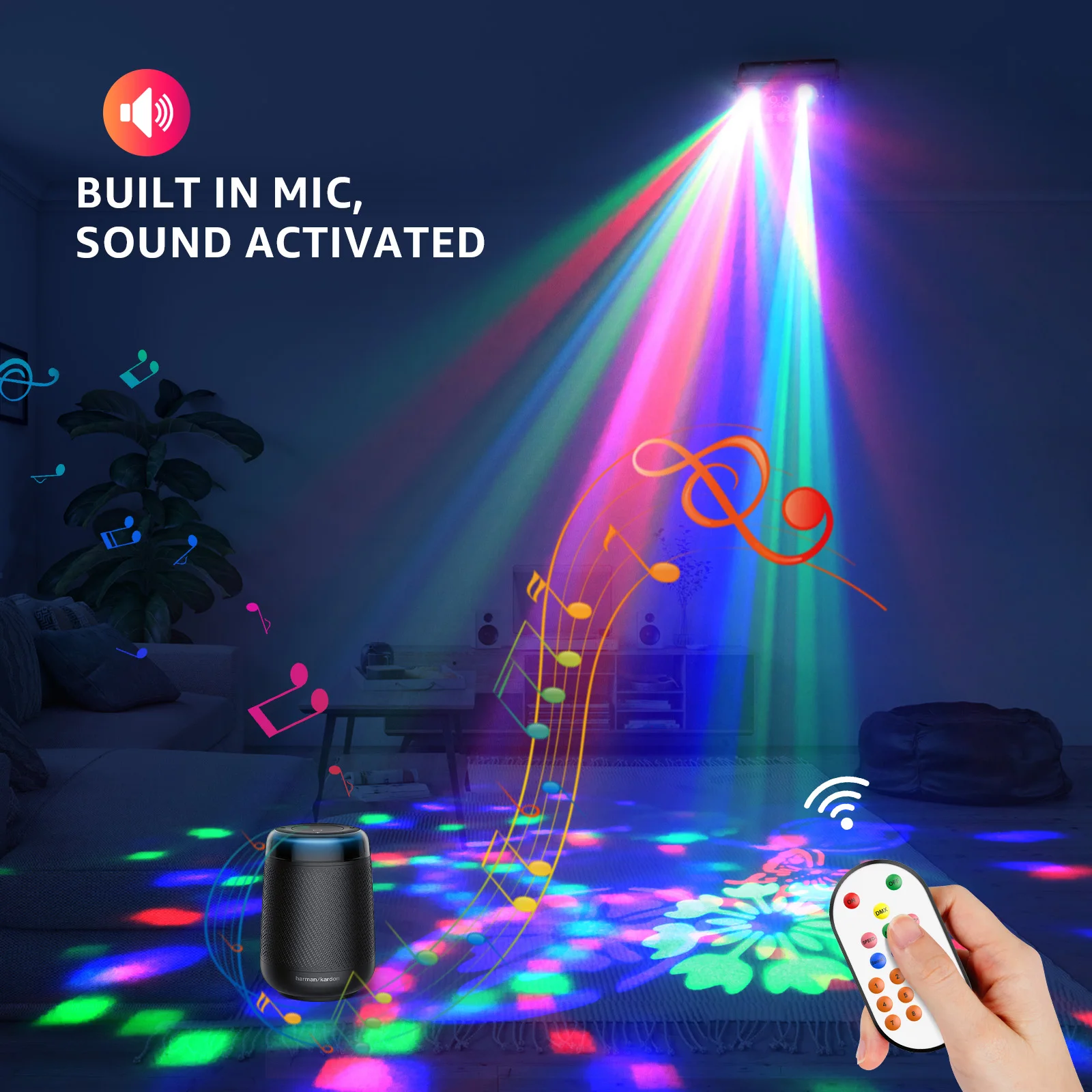 40W RGB LED Bee Eye Stage Magic Ball Effect Lights With Remote Control for Disco DJ KTV Party Red Green Laser Lights