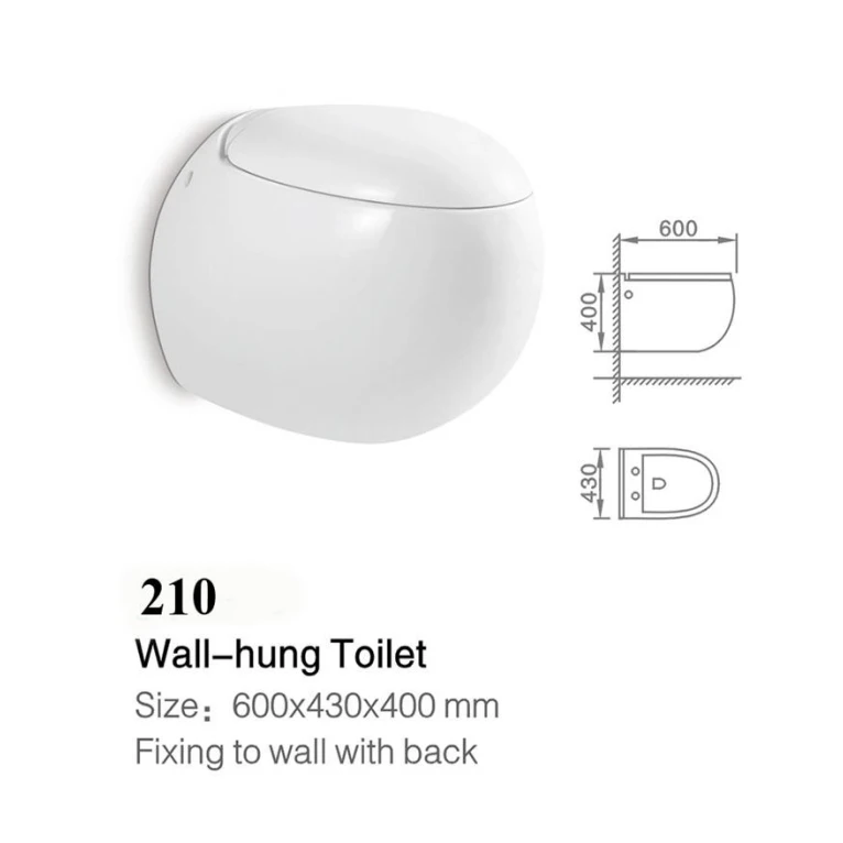 Modern Bathroom Round Wc Wall Row Rimless Toilet Bowl Ceramic Egg