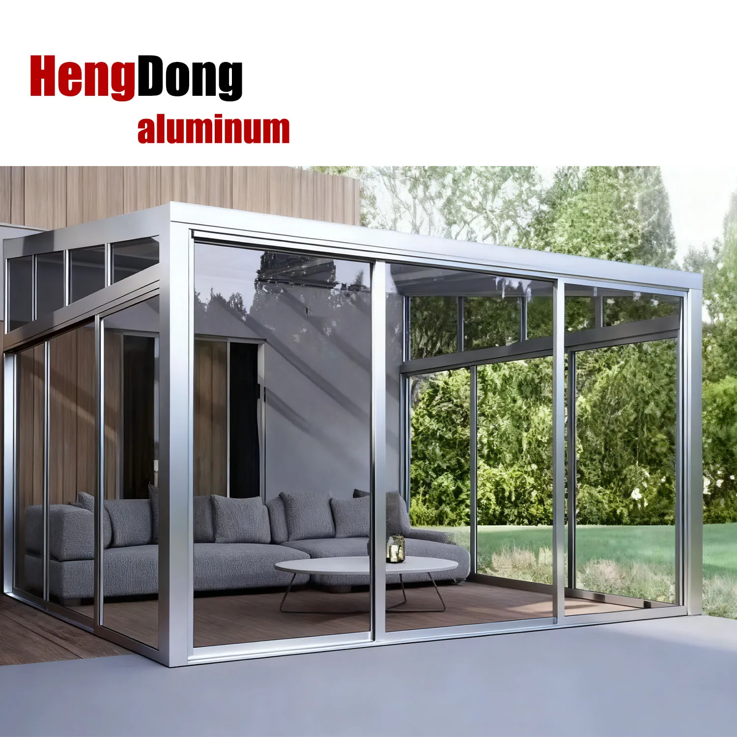 Direct Factory Selling Aluminum Frame Greenhouse with Polycarbonate Roof Glass Garden Morden Aluminium Greenhouse