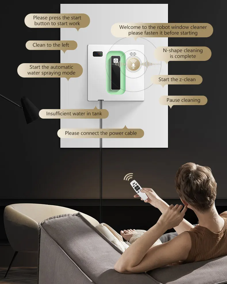 Intelligent Robotic Glass Cleaner with 30-60min Runtime and 1 Year Warranty for High Rise Buildings