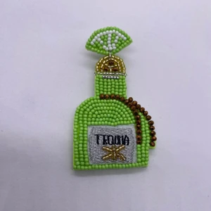 Boho Style Women's Handmade Green Seed Beads Earrings Tequila Bottle Gift Oorbellen Diamond Main Stone for Party Jewelry