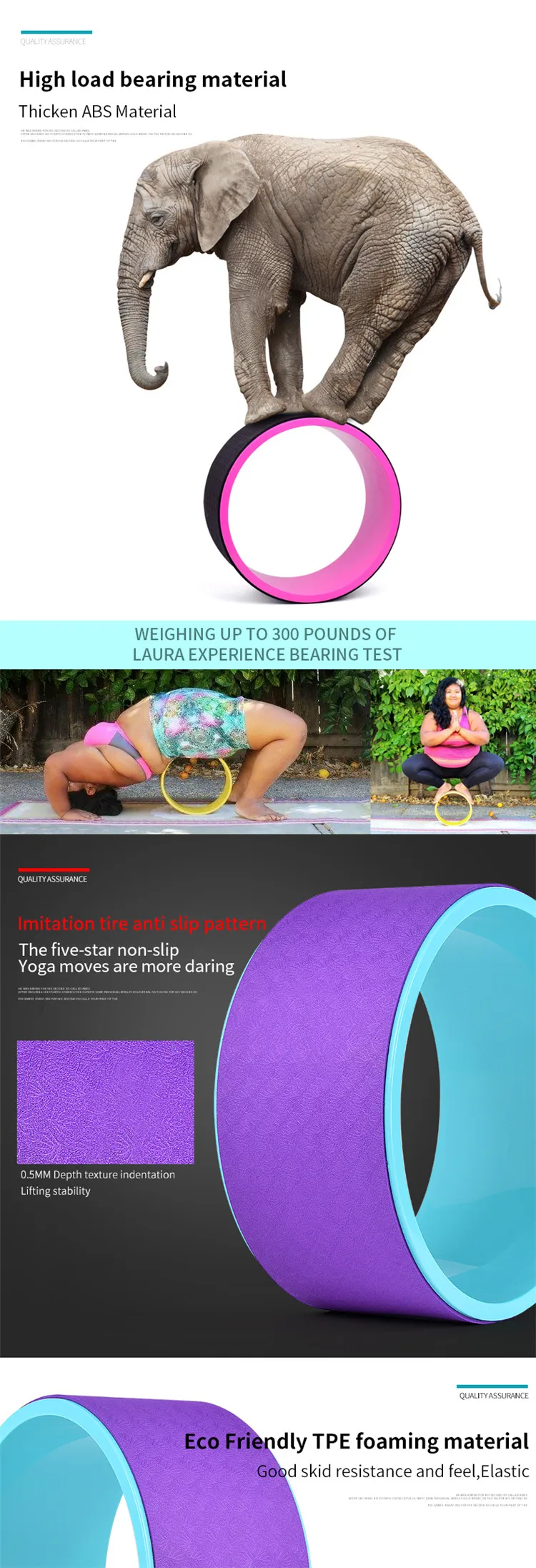 Hot Sale Yoga Accessories ABS wheel Fitness Gym Exercise Eco friendly TPE Yoga Wheel