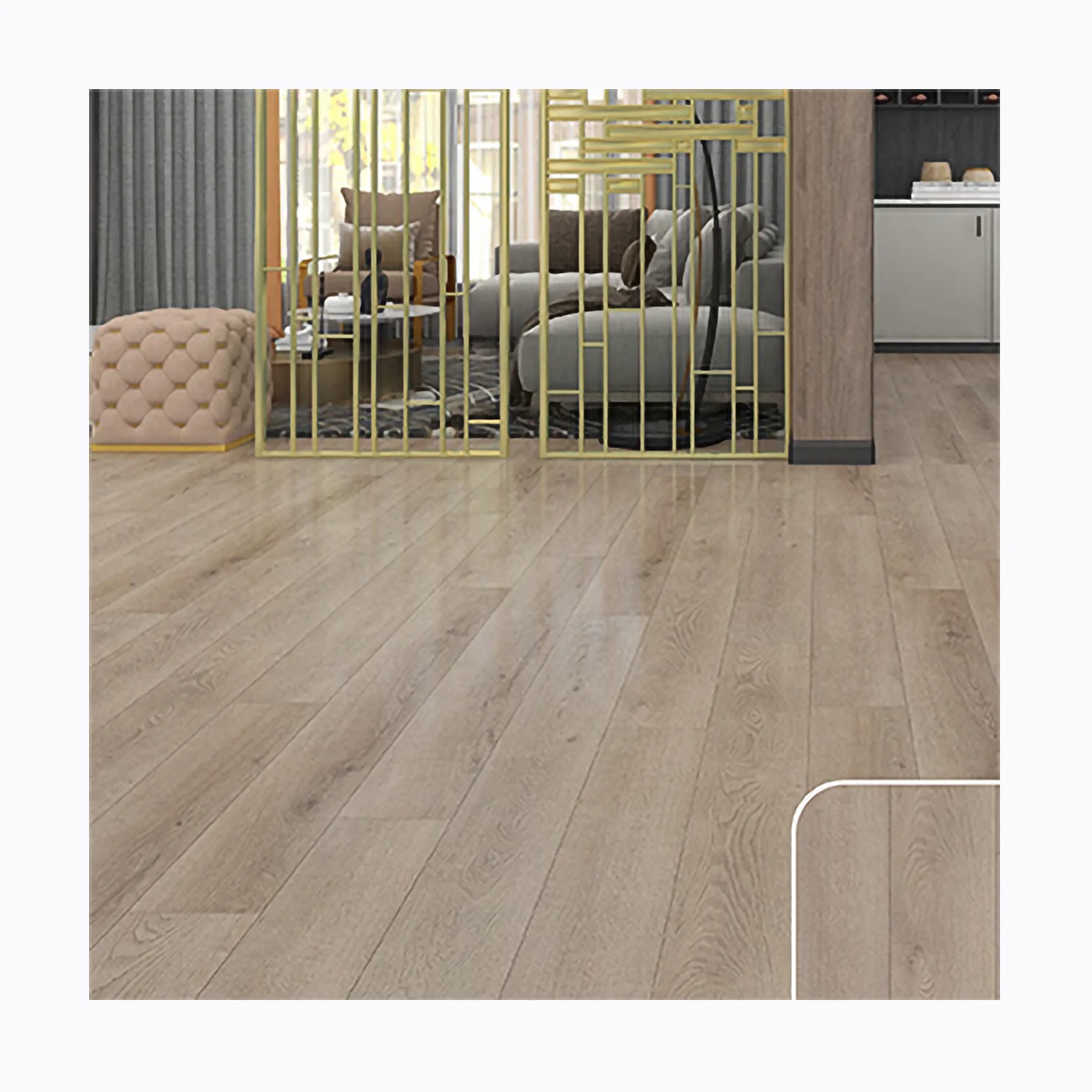 Artificial Click Lock Herringbone Waterproof Friendly Eco Strong SPC Vinyl Flooring