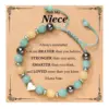 Corazón pulsera tarjeta sobrina