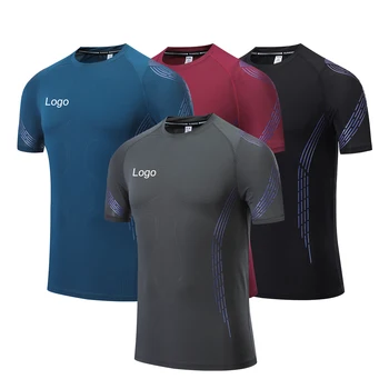 Cheap Custom Tight Quick Dry Fitness Men Short Sleeve Running Training mens tights T Shirt