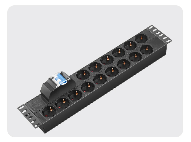 19 Inch Rack PDU 16A 15Ways Germany Outlets 2P Circuit Break Protection ...
