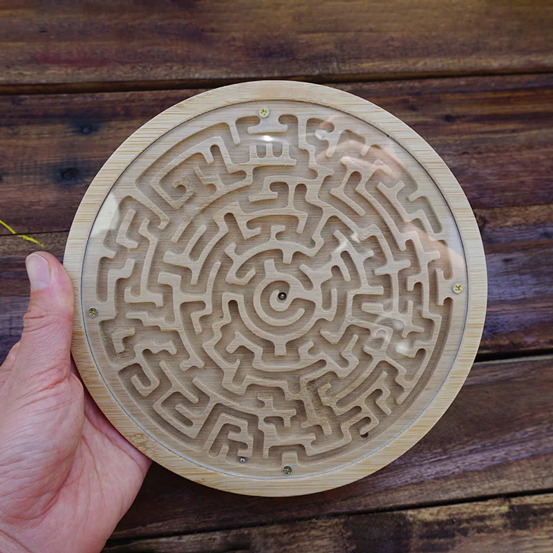 Wooden round maze game children‘s concentration training game intelligence development maze toy