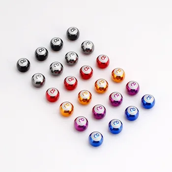 Aluminum 8 Ball Car Tire Air Caps Billiard Shape Metal Valve Stem Covers Decorative Interior Accessories