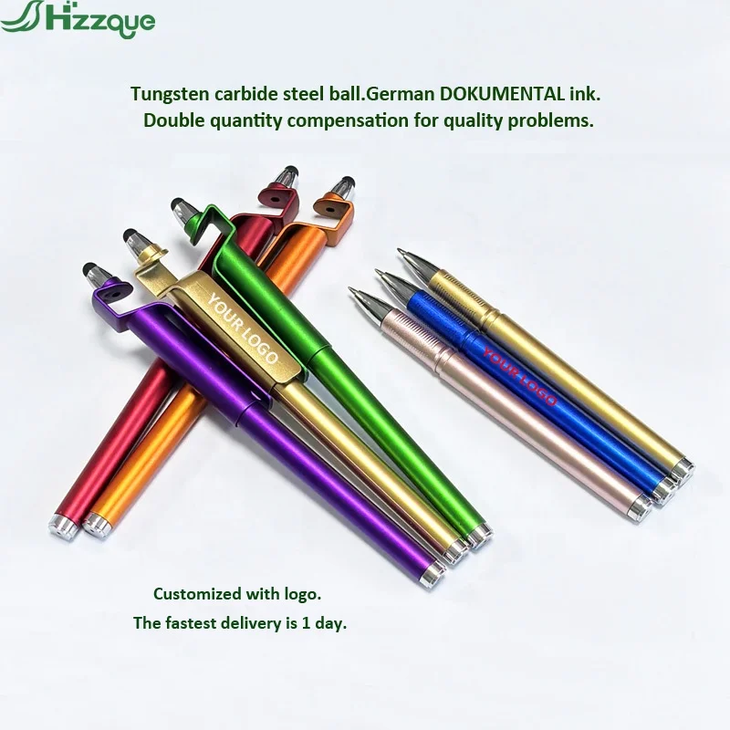 Promotional New Multi Function Ball Stylus Soft Touch Screen Pen Mobile Holder Gel Pen Ballpoint Pen 3 in 1 With Custom Logo