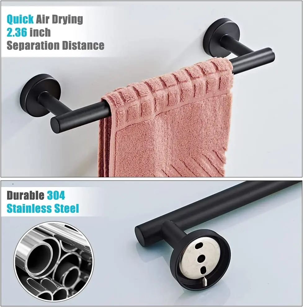 Bathroom Accessories Shower Black Luxury Bathroom Hardware Towel Hook