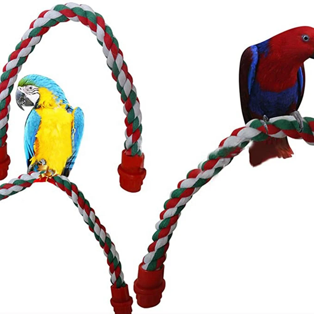 Bird Rope Toy Cotton Rope Stand Perch Climbing for African for Macaw