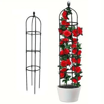Flower frame European style upright column balcony potted climbing rose rust-proof plastic metal plant frame
