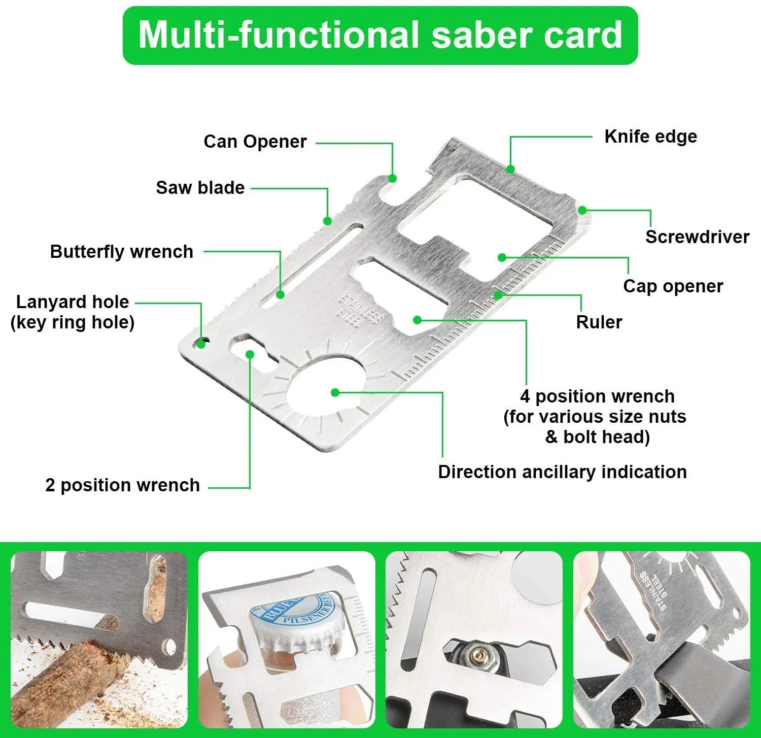 RS Camping EDC Survival Kit Gear Box Tactical Outdoor Survival Kits for Hiking Camping 18 in 1 Emergency Survival Kits