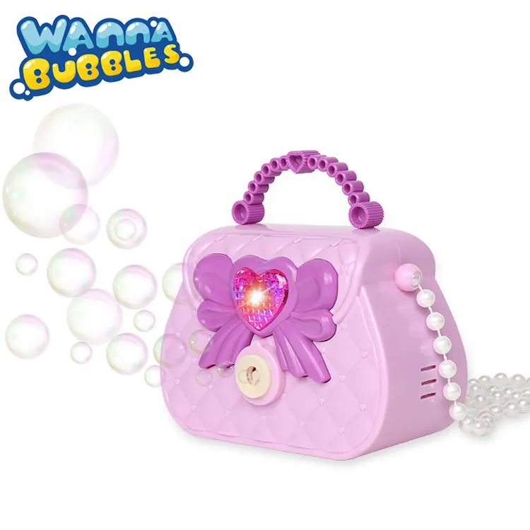 2023 New Arrived automatic bubble machine plastic toys girls purse handbags toy bubbles for kids