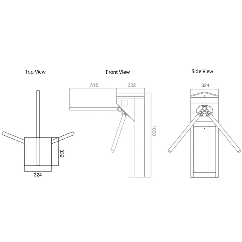 Security Access Control Fingerprint Dry Contact Signal Stainless Steel Tripod Gate Automatic Tripod Turnstile