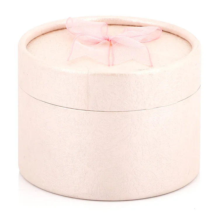 Custom Printing Cute Round Gift Boxes Small Paper Tube Packaging Box with Ribbon