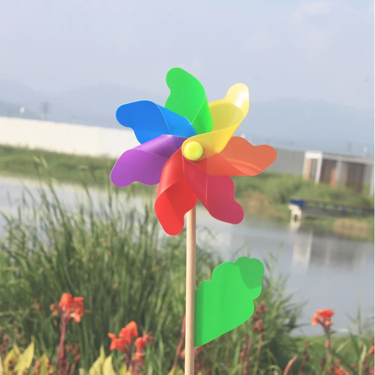 Jtween 50 Pieces Plastic Colorful Windmill Party Pinwheels DIY Pinwheel for Kids Toy Garden Party Lawn Decor, Assorted Color, Size: 50pcs